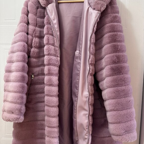 RISISSIDA Women Long Faux Fur Hooded Coat XXL - Picture 7 of 7